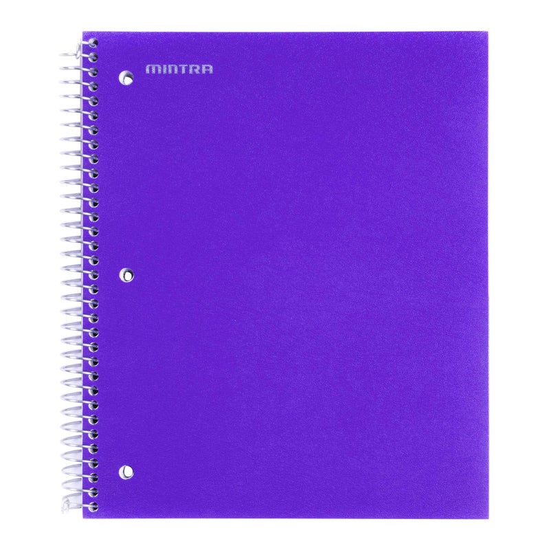 Mintra Office Durable Spiral Notebooks, 3 Subject (aTeal, Purple, White, Wide Ruled 3pk) - Image 3